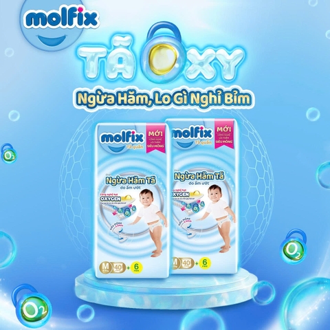 Bỉm Molfix Quần OXYGEN giúp ngừa hăm