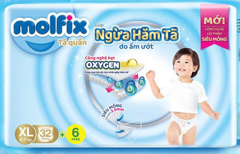 Bỉm Molfix Quần OXYGEN giúp ngừa hăm