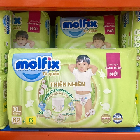 Tã dán Molfix XL (62+2) Super Jumbo