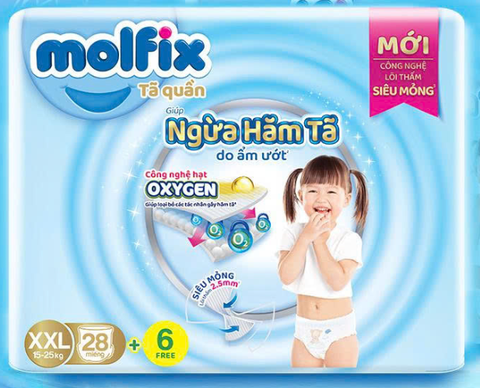 Bỉm Molfix Quần OXYGEN giúp ngừa hăm