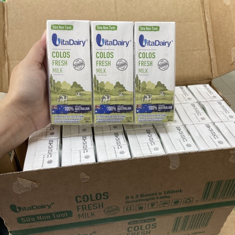Thùng 24 Hộp 180ml Sữa Non Tươi VitaDairy Colos Fresh Milk - Tasmania Úc