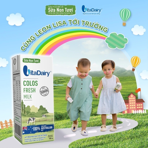 Thùng 24 Hộp 180ml Sữa Non Tươi VitaDairy Colos Fresh Milk - Tasmania Úc