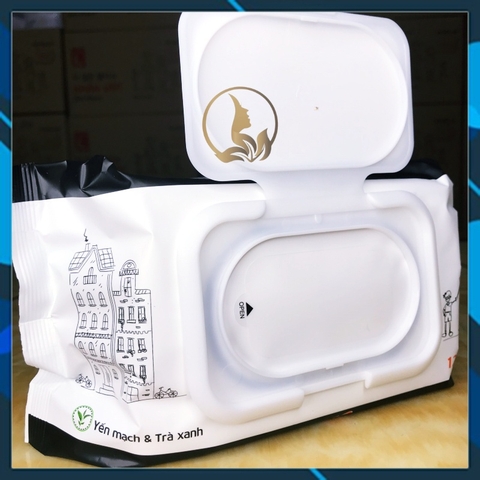 [Giá Sỉ] 1 Thùng Khăn Ướt Gia Đình Choice L Lotte Hàn Quốc, Hương Yến Mạch và Trà Xanh 1 Gói 120 miếng