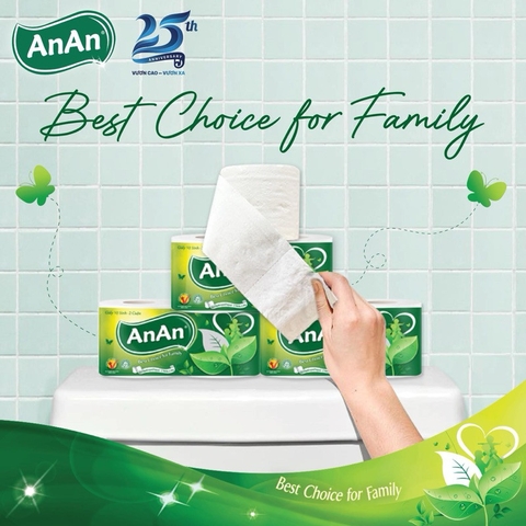 Giấy Vệ Sịnh An An Bathroom Tissue Lốc 10 Cuôn 2 lớp