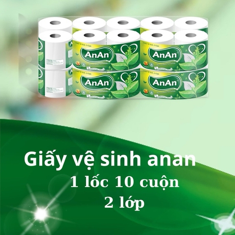 Giấy Vệ Sịnh An An Bathroom Tissue Lốc 10 Cuôn 2 lớp