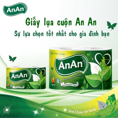 Giấy Vệ Sịnh An An Bathroom Tissue Lốc 10 Cuôn 2 lớp