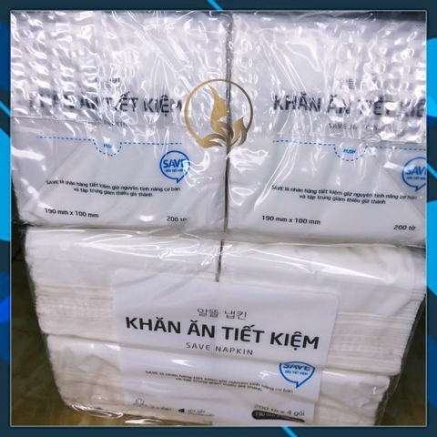 [COMBO 3 LỐC] Lốc 4 Gói Tiết Kiệm - Khăn Ăn Tiết Kiệm Lotte Choice L 2 lớp Gói 200 Tờ