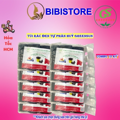 Túi Rác Đen Greensun (Bịch 1 Ký/ 3 cuộn)