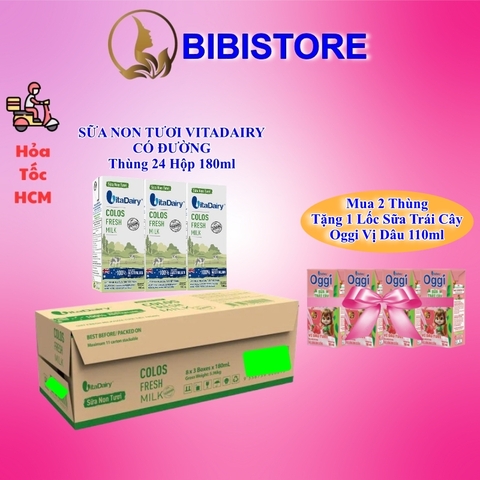 Thùng 24 Hộp 180ml Sữa Non Tươi VitaDairy Colos Fresh Milk - Tasmania Úc