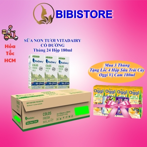 Thùng 24 Hộp 180ml Sữa Non Tươi VitaDairy Colos Fresh Milk - Tasmania Úc