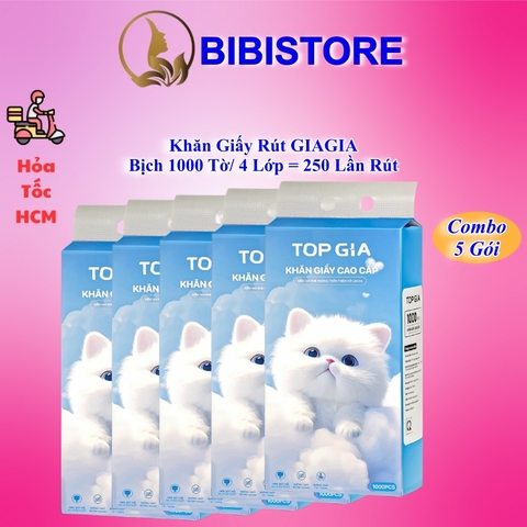 Khăn Giấy Rút TopGia Bịch 1000 Tờ 4 Lớp