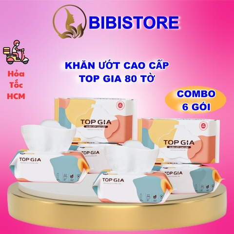 Khăn ướt Topgia 80 tờ dành cho mẹ và bé