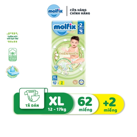 Tã dán Molfix XL (62+2) Super Jumbo