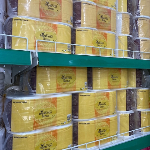 (Hoả Tốc HCM) Có Mã QR - Lốc 10 cuộn Vàng Giấy Vệ Sinh Cao Cấp 3 Lớp Bless You Lamour