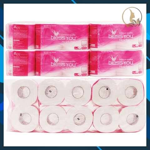 (Hoả Tốc HCM) Có Mã QR - Lốc 10 Cuộn Hồng Giấy Vệ Sinh Bless You 2 Lớp