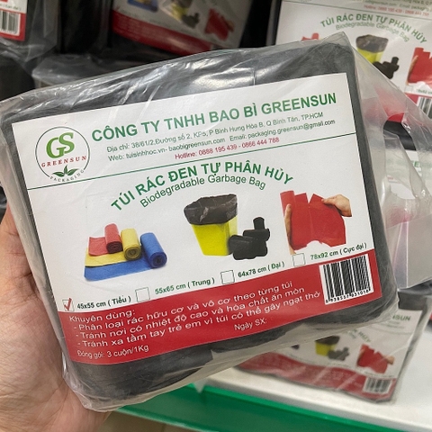 Túi Rác Đen Tự Huỷ Greesun Bịch 1 Ký  (Hàng Công Ty