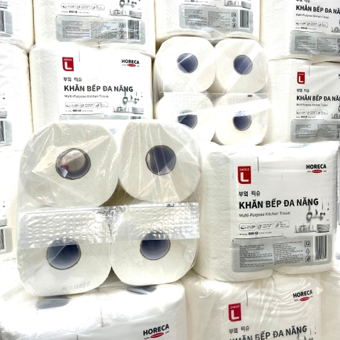 ̣(Hoả Tốc HCM, Lotte) Lốc 4 Cuộn Lớn - Khăn Bếp Đa Năng Choice L 2 Lớp 680 Tờ - 170 Tờ/ Cuộn (BibiStore)