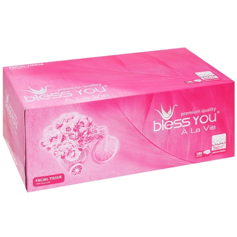 (Có Mã QR) Hộp Khăn Giấy lụa Bless You  2 lớp 180 Tờ (Bibistore)