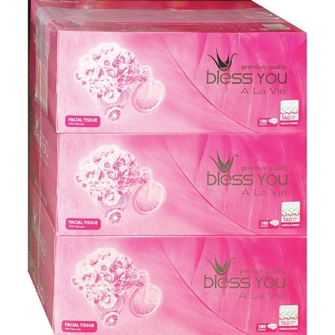(Có Mã QR) Hộp Khăn Giấy lụa Bless You  2 lớp 180 Tờ (Bibistore)