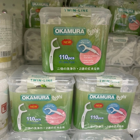 (Bibistore) Tăm Chỉ Kẻ Răng_Tăm Chỉ Nha Khoa Okamura Hộp 60P/100P (Hoả Tốc HCM)
