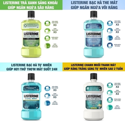 Nước súc miệng Listerine 250ml/ 750ml (Bibistore)