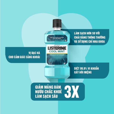Nước súc miệng Listerine 250ml/ 750ml (Bibistore)