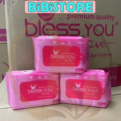 Khăn Ướt Bless You Không Mùi_Gói MINI 30 Tờ