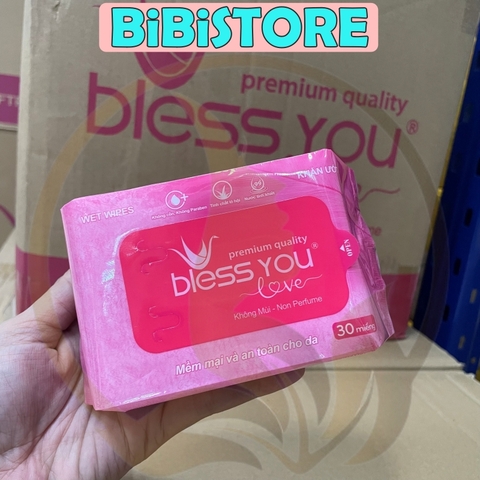 Khăn Ướt Bless You Không Mùi_Gói MINI 30 Tờ