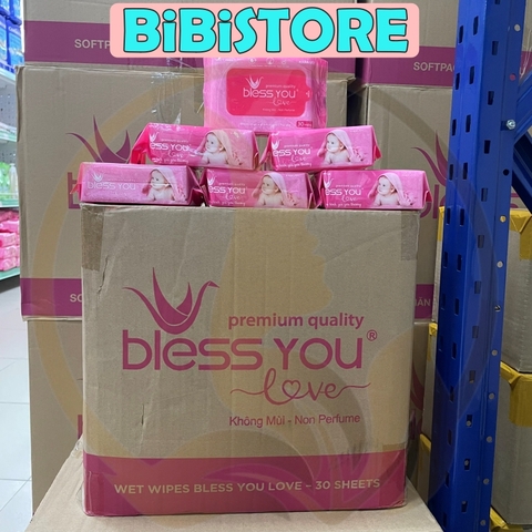 Khăn Ướt Bless You Không Mùi_Gói MINI 30 Tờ