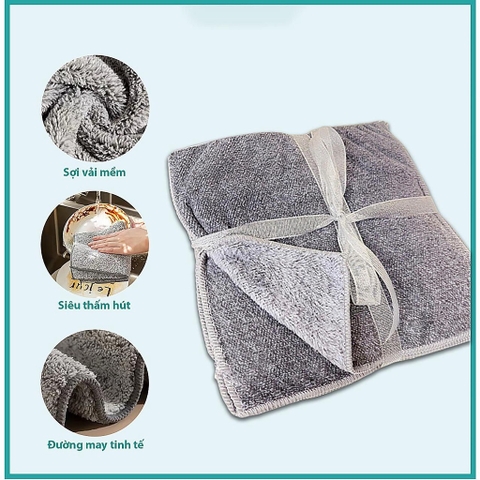 Combo 10 Khăn Lau Đa Năng Màu Xám size 21cm x 21cm