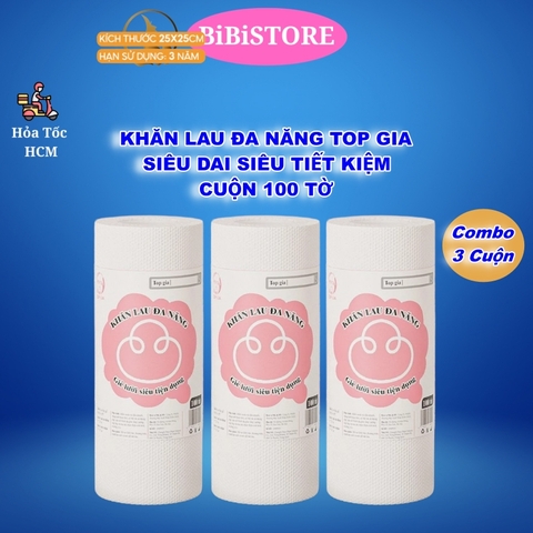 Khăn Bếp Khăn Lau Đa Năng Cuộn 100 tờ Top Gia Siêu Dai