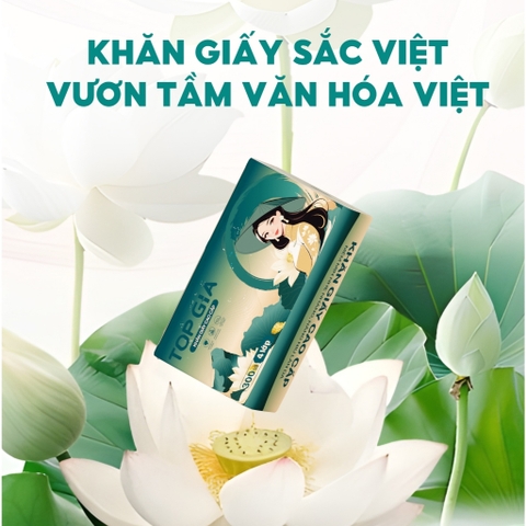 Khăn giấy Topgia Giấy ăn Sắc Việt cao cấp thùng 20 gói  300 tờ 4 lớp 75 rút mềm mịn (Bibistore)