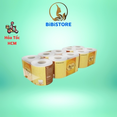 (Hoả Tốc HCM) Có Mã QR - Lốc 10 cuộn Vàng Giấy Vệ Sinh Cao Cấp 3 Lớp Bless You Lamour