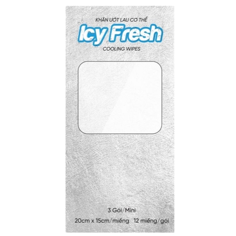(Lốc 3 Gói) Khăn Ướt Lau Cơ Thể Icy Fresh Gói 12 Miếng