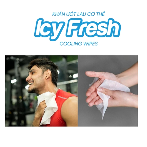 (Lốc 3 Gói) Khăn Ướt Lau Cơ Thể Icy Fresh Gói 12 Miếng
