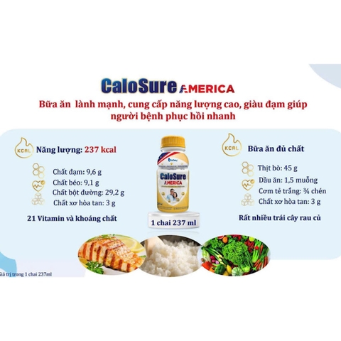 Sữa Bột Pha Sẵn Calosure America 237ml