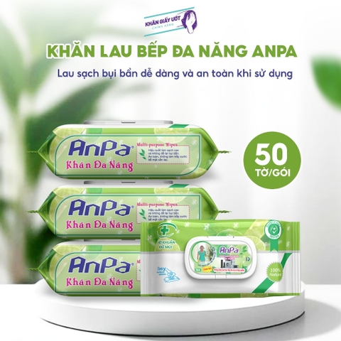 Khăn Ướt Đa Năng Lau Bếp ANPA Gói 50 Tờ