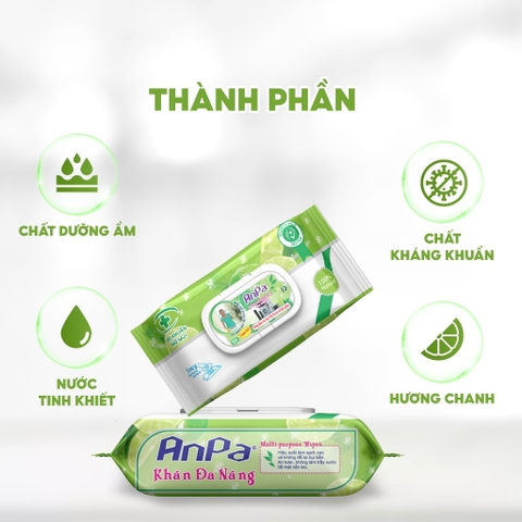 Khăn Ướt Đa Năng Lau Bếp ANPA Gói 50 Tờ