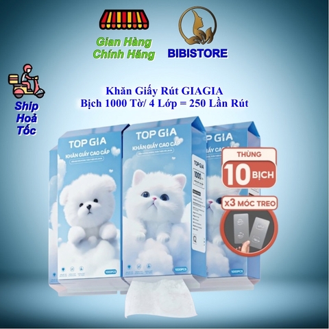 Khăn Giấy Rút TopGia Bịch 1000 Tờ 4 Lớp