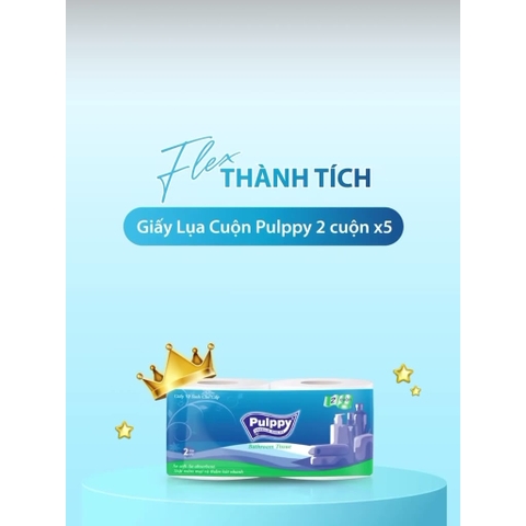 Giấy vệ sinh cao cấp Pulppy Lốc 10 cuộn 2 lớp