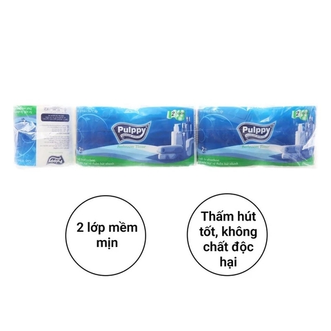 Giấy vệ sinh cao cấp Pulppy Lốc 10 cuộn 2 lớp