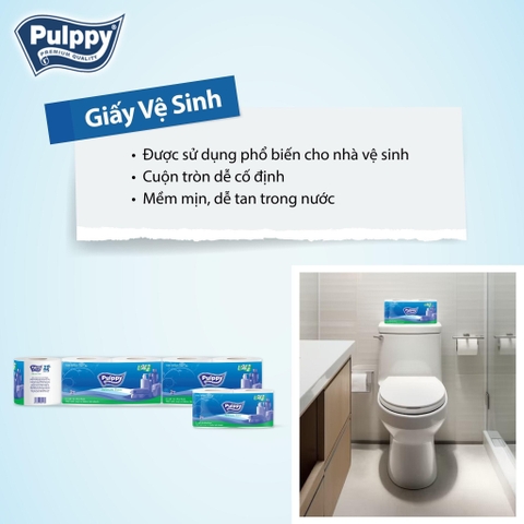 Giấy vệ sinh cao cấp Pulppy Lốc 10 cuộn 2 lớp