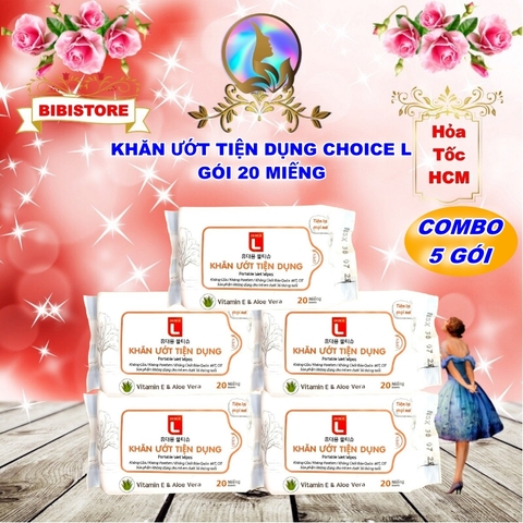 Khăn Ướt TIỆN DỤNG Gói Nhỏ 20 Miếng Lotte Choice L