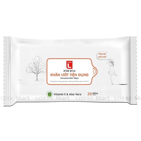 Khăn Ướt TIỆN DỤNG Gói Nhỏ 20 Miếng Lotte Choice L