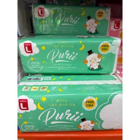 Khăn Giấy Purii Choice L 2 Lớp