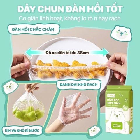 Túi màng bọc thực phẩm TOPGIA treo tường 300 cái