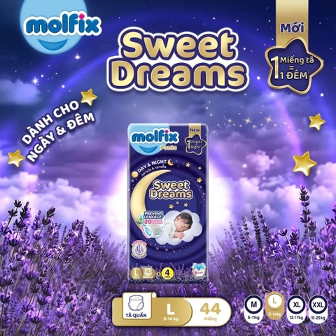 Tã quần ban đêm cho bé Molfix Sweet Dreams Jumbo