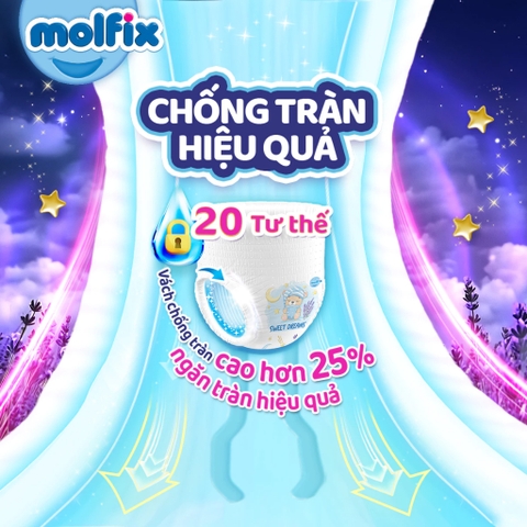 Tã quần ban đêm cho bé Molfix Sweet Dreams Jumbo