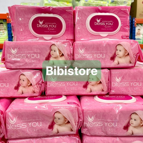 Khăn Ướt Bless You Không Mùi Gói 100 Miếng