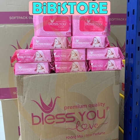 Khăn Ướt Bless You Không Mùi_Gói MINI 30 Tờ